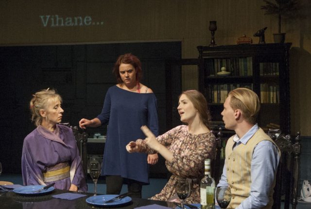 Mihkelson, Krumm, Laan, Oja lavastuses "Hõimud".