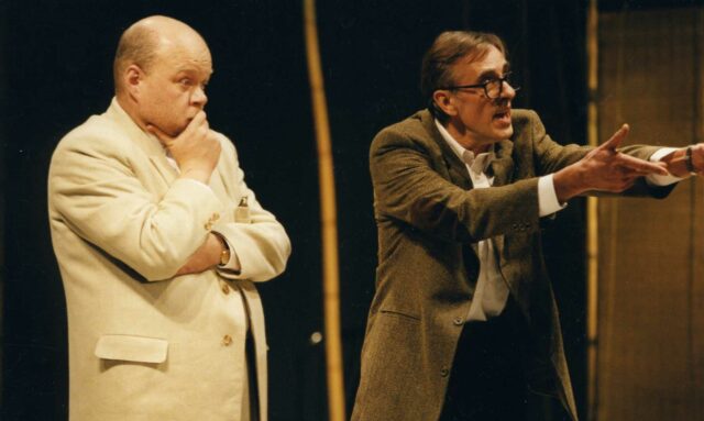 Ain Lutsepp ja Lembit Ulfsak Eesti Draamateatri lavastuses "Kunst".